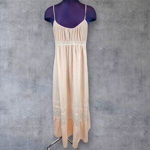 Vintage Gossard Artemis Boho Chic Nightgown Lace Trim Slip Dress Size Medium H76
